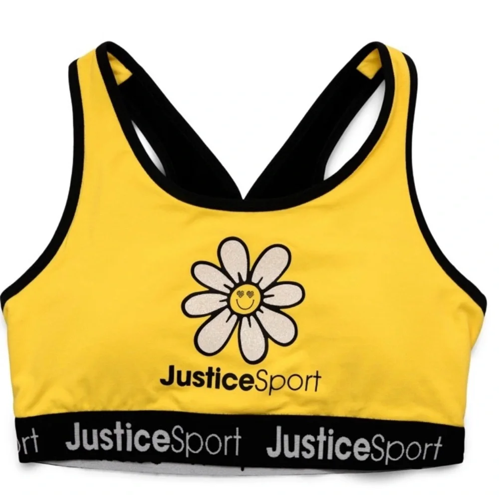 Justice Girls Sport Bras 2 Pack Pullover Racerback & Removible Pads. NWT